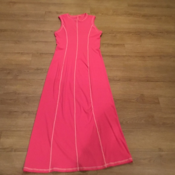 Women’s Casual Crew Neck Sleeveless Knit Striped Bodycon Maxi Dress - Picture 6 of 8